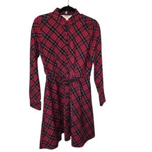 Brooks Brothers Red Fleece Womens Plaid Button-Down Shirt Dress Size 8